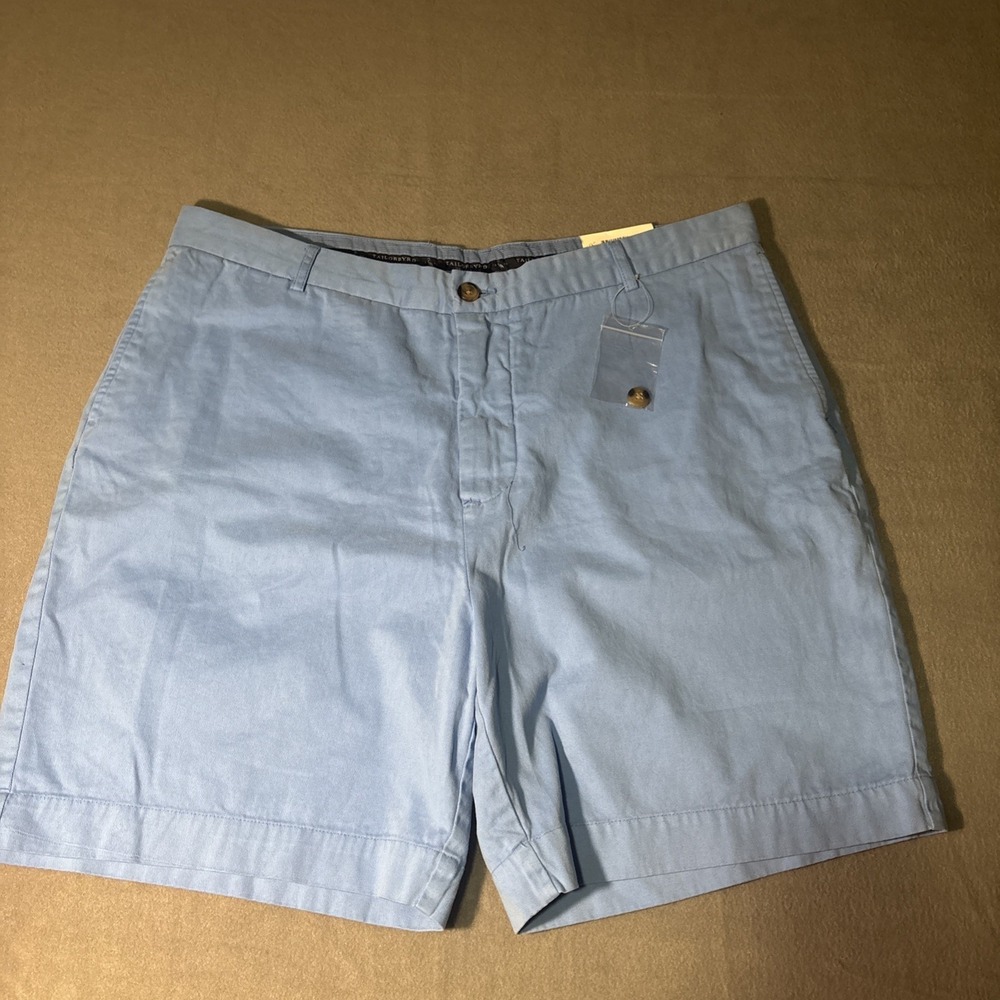 Tailorbyrd Collection Mens Size 38 Flat Front Shorts Carolina Blue Golf Flamingo